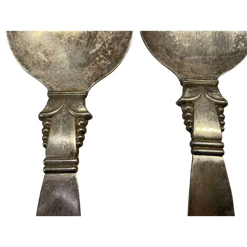 Vintage Originals by AL Serving Utensils Salad Used Silver on Copper 2 Piece